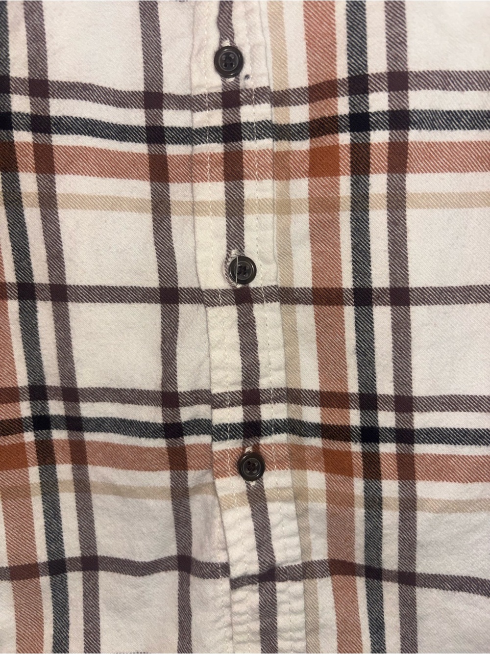 Cat & Jack Plaid Button-Down Shirt - Cream, Brown & Black - Picture 6 of 6